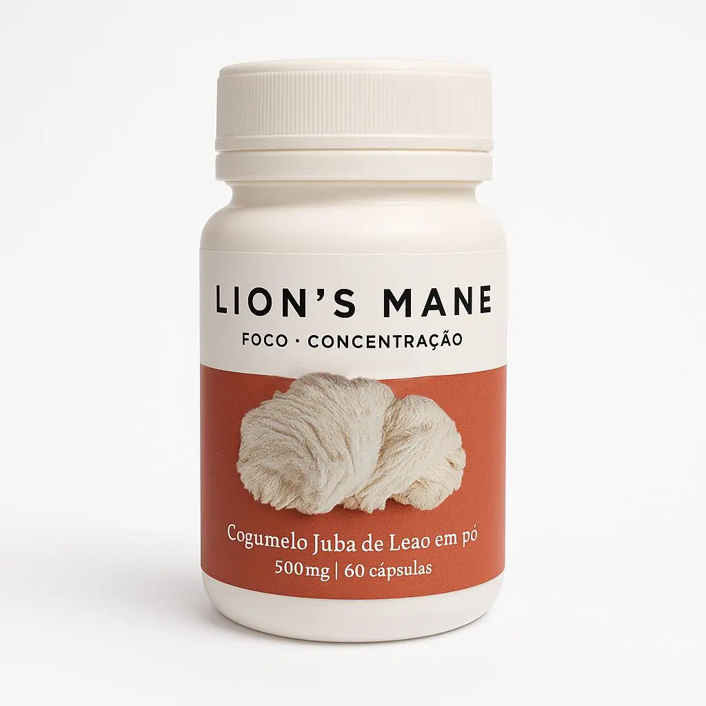 Cápsulas de Lions Mane (Juba de Leão) 60un